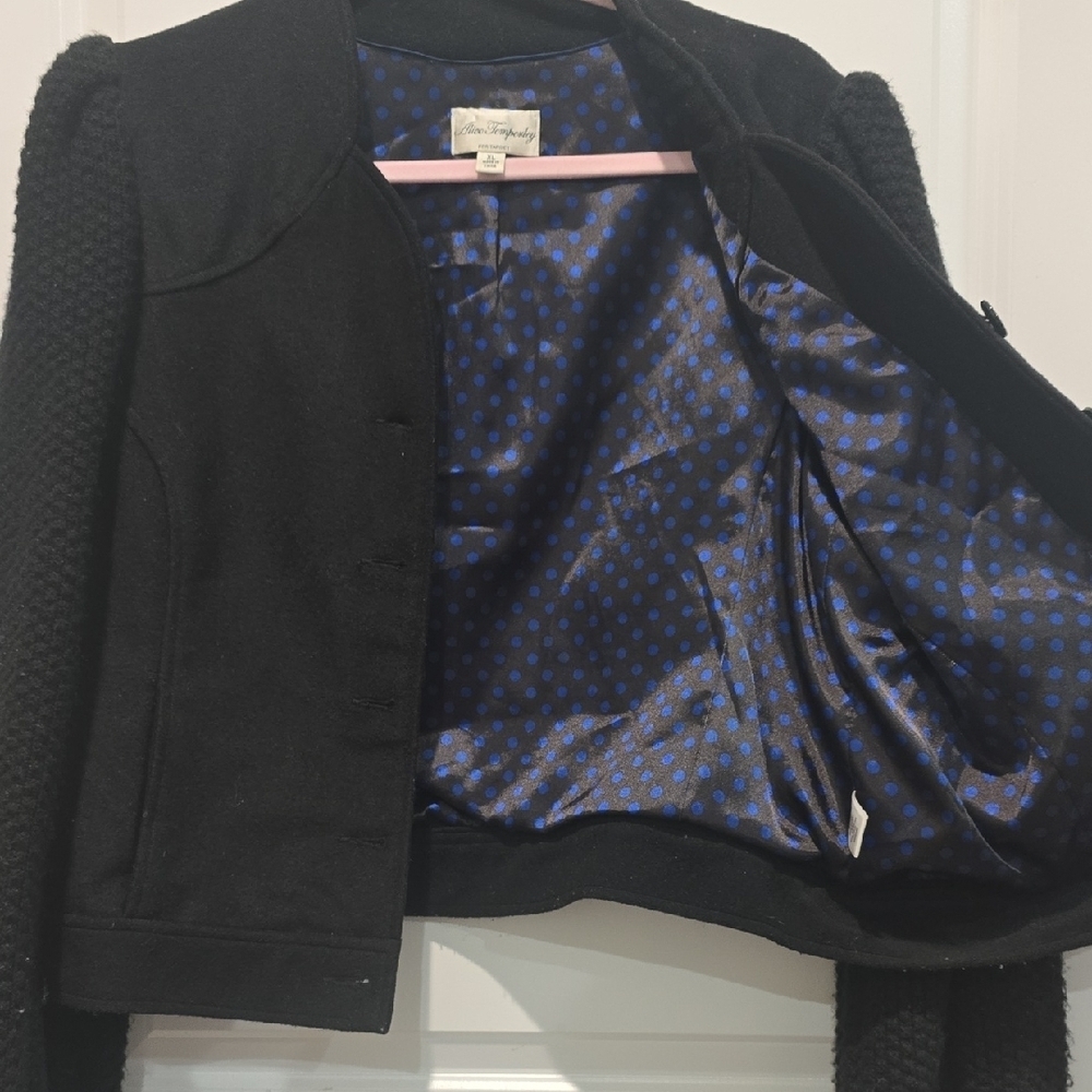 ALICE by Temperley Black Knit Sleeve Blazer - Picture 3 of 6